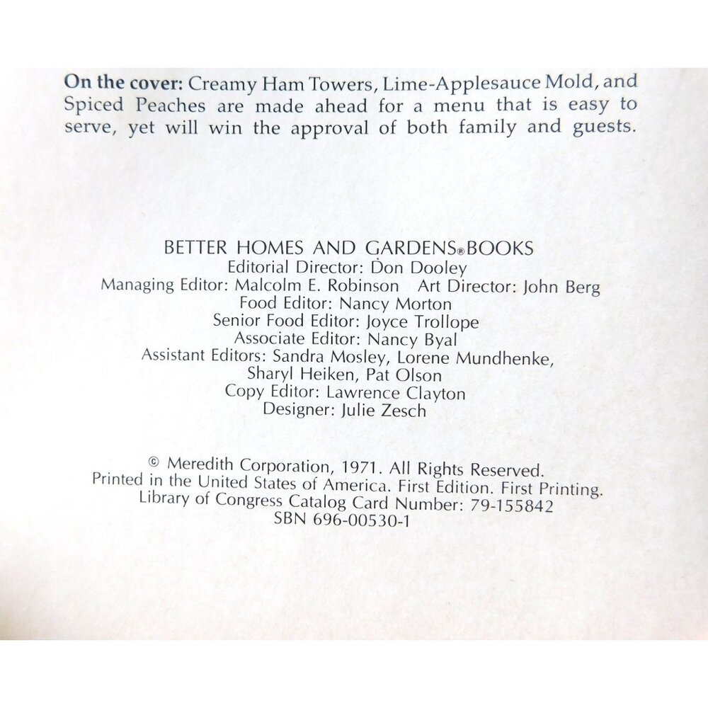 Vintage Better Homes & Gardens Make Ahead Cook Book 1st Edition 1971 HB Recipes - Picture 3 of 9